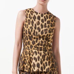 ZARA Slvls Leopard Peplum Top